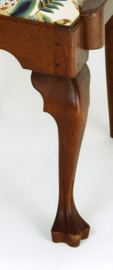 Chester County Queen Anne Arm Chair Leg Detail